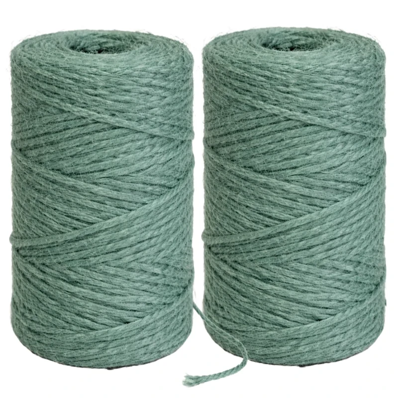 Sznurek jutowy zielony zestaw 2szt ozdobny naturalny 6.35mm 57.9m linka mocny 4.webp