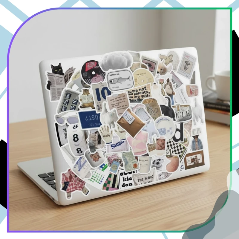 Naklejki aesthetic VSCO modne zestaw 57szt dla dzieci DIY dekoracja 7.webp