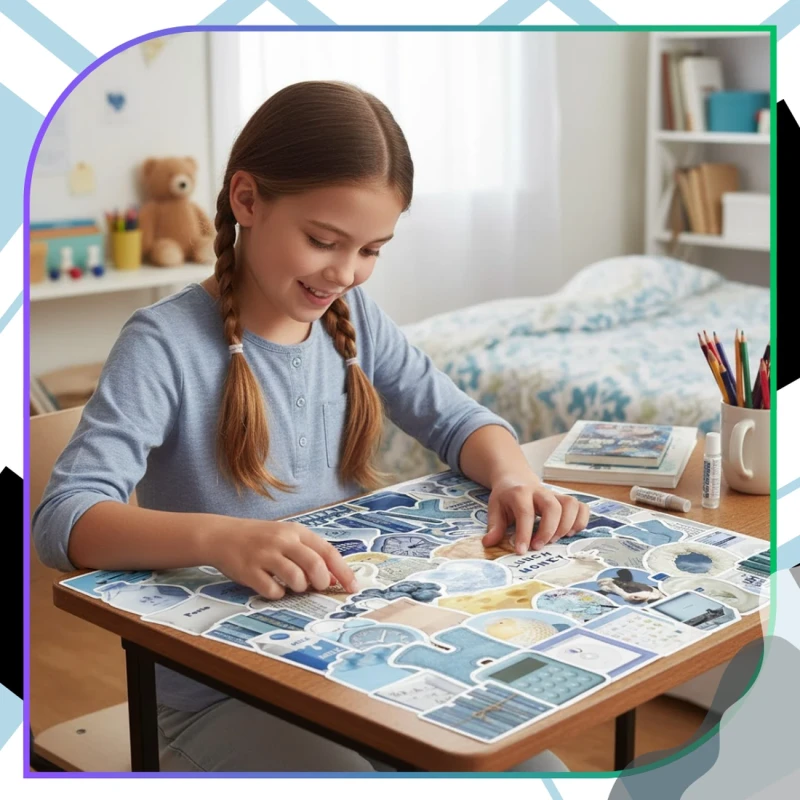 Naklejki blue aesthetic bluecore zestaw 60szt DIY dekoracja 6.webp