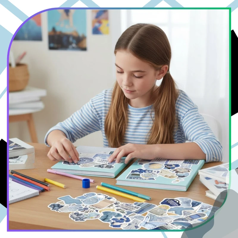 Naklejki blue aesthetic bluecore zestaw 60szt DIY dekoracja 8.webp