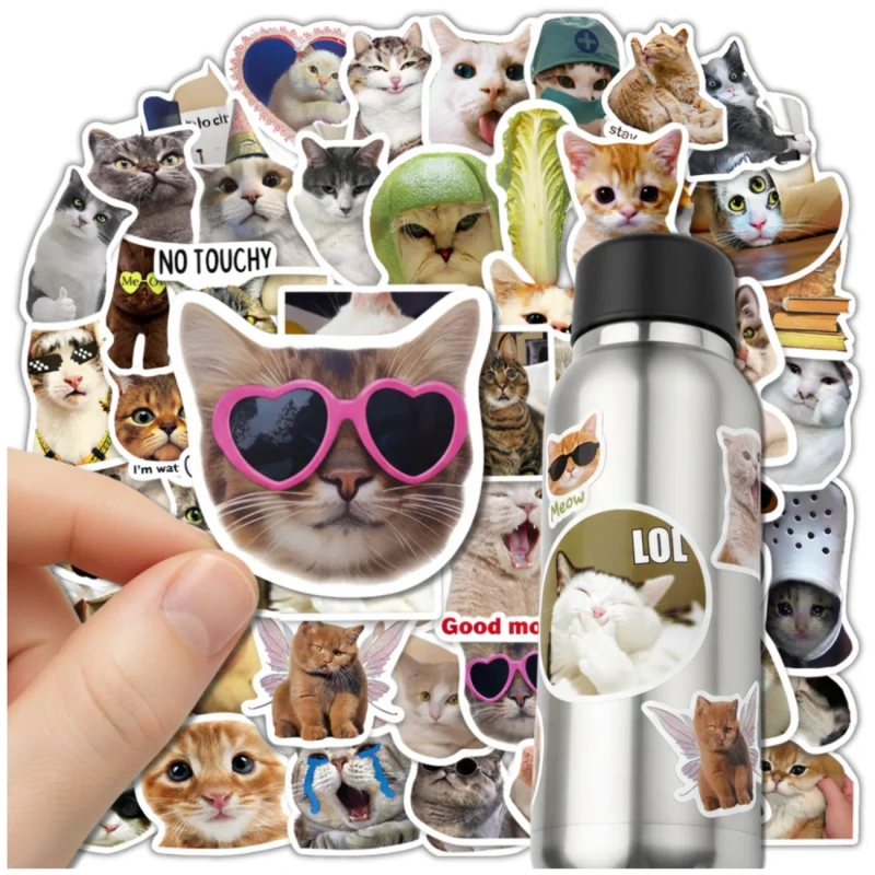 Naklejki koty memy zestaw 50szt DIY dekoracja 3.webp