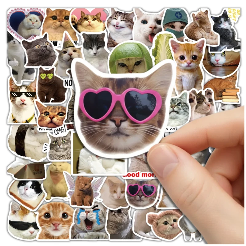 Naklejki koty memy zestaw 50szt DIY dekoracja 2.webp