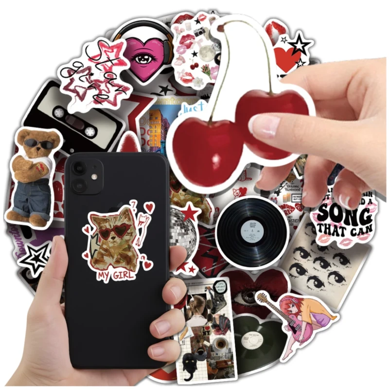 Naklejki Y2K Downtown girl wodoodporne zestaw 50szt DIY dekoracja 3.webp