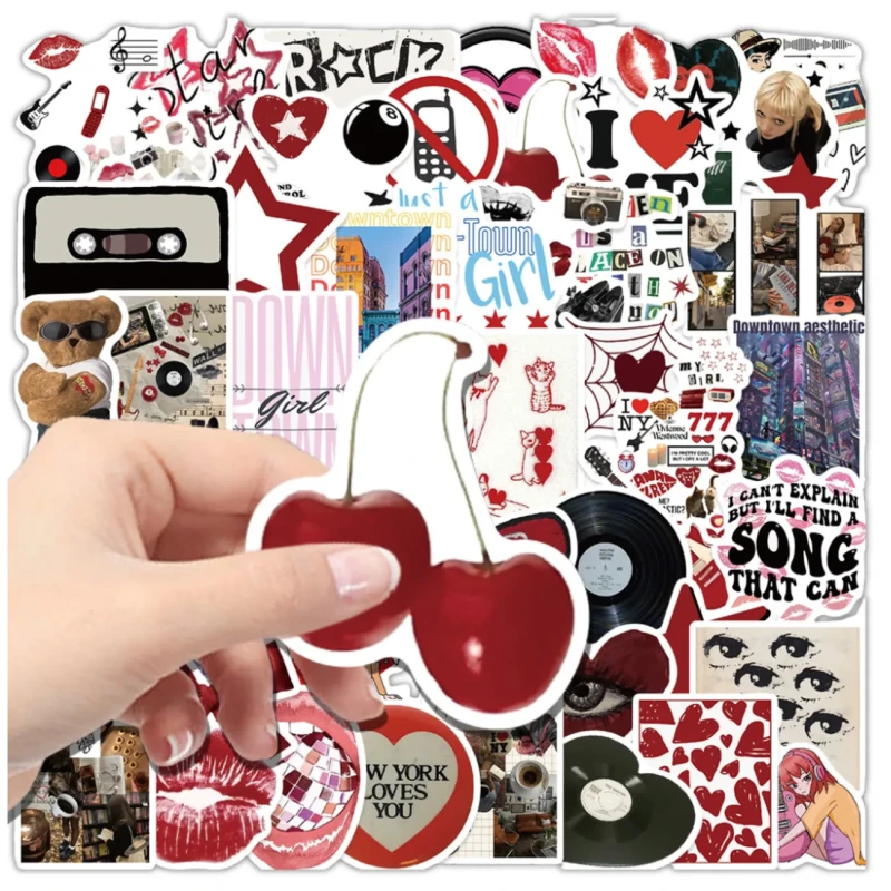 Naklejki Y2K Downtown girl wodoodporne zestaw 50szt DIY dekoracja 2.webp