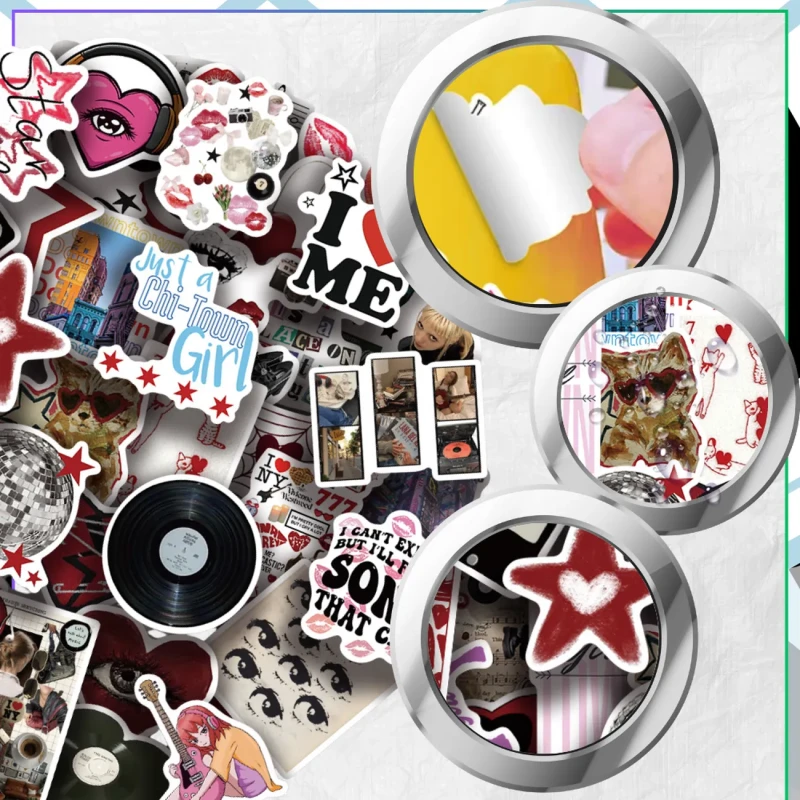 Naklejki Y2K Downtown girl wodoodporne zestaw 50szt DIY dekoracja 4.webp