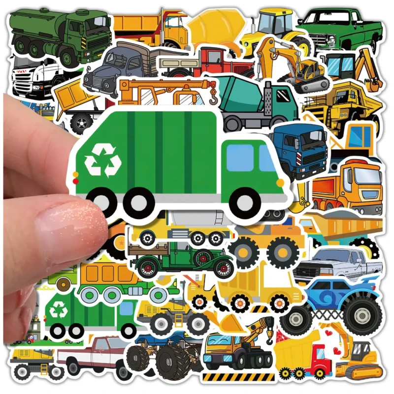 Naklejki ciężarówki zestaw 50szt kolorowe dla dzieci DIY dekoracja 2.webp