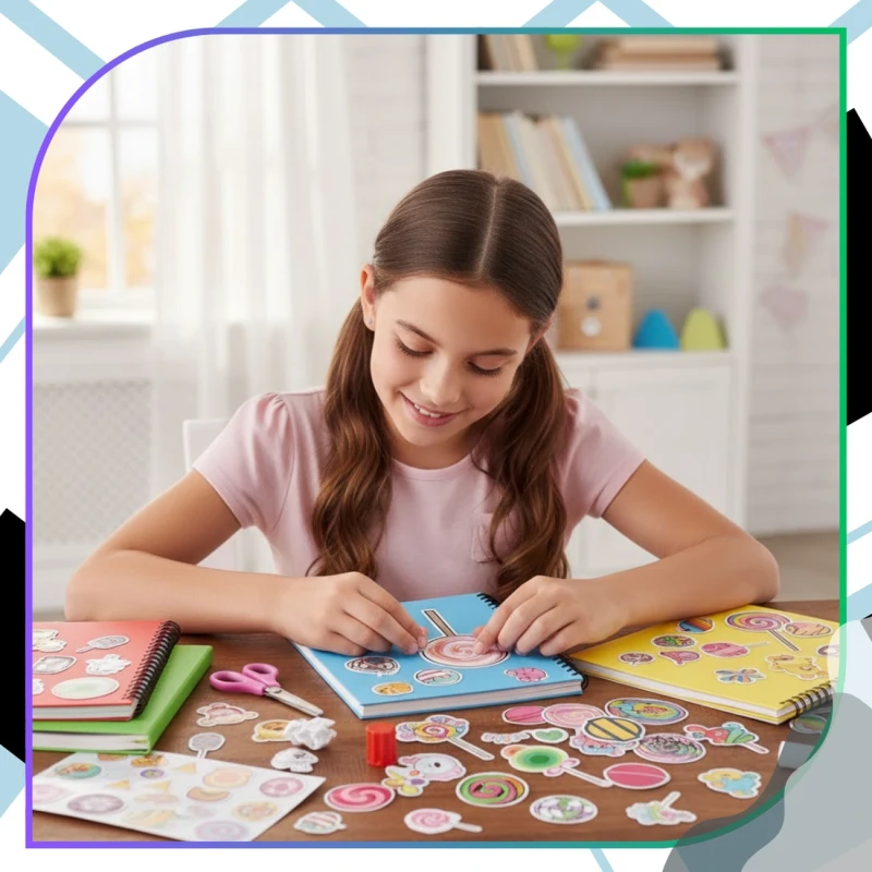 Naklejki lizaki zestaw 50szt kolorowe dla dzieci DIY dekoracja 8.webp