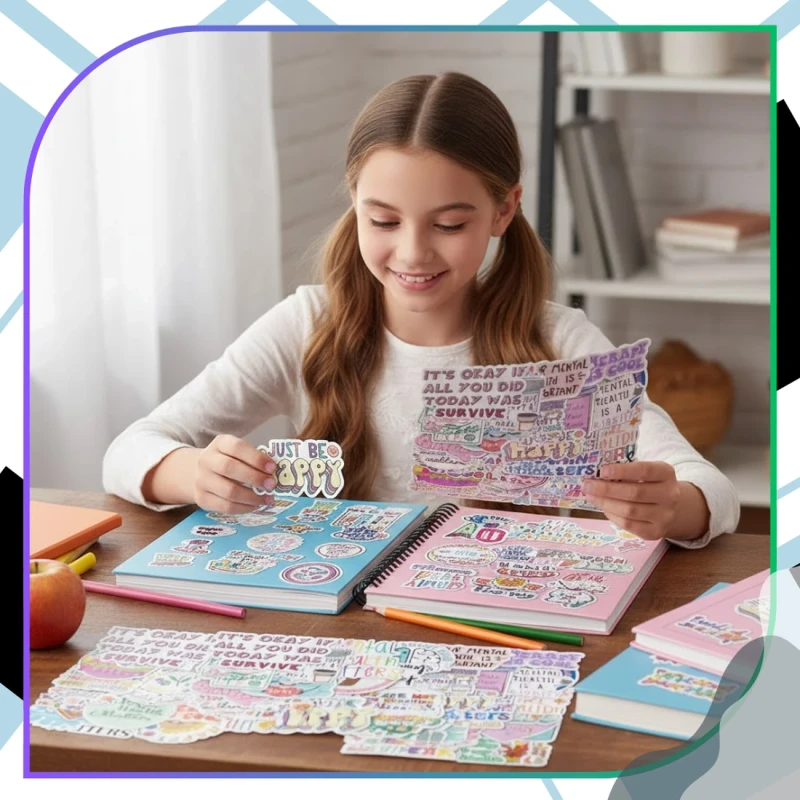 Naklejki inspirujące motywacyjne zestaw 100szt kolorowe dla DIY dekoracja 8.webp