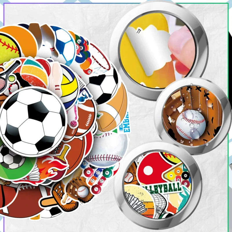 Naklejki sportowe zestaw 50szt kolorowe dla dzieci DIY dekoracja 4.webp