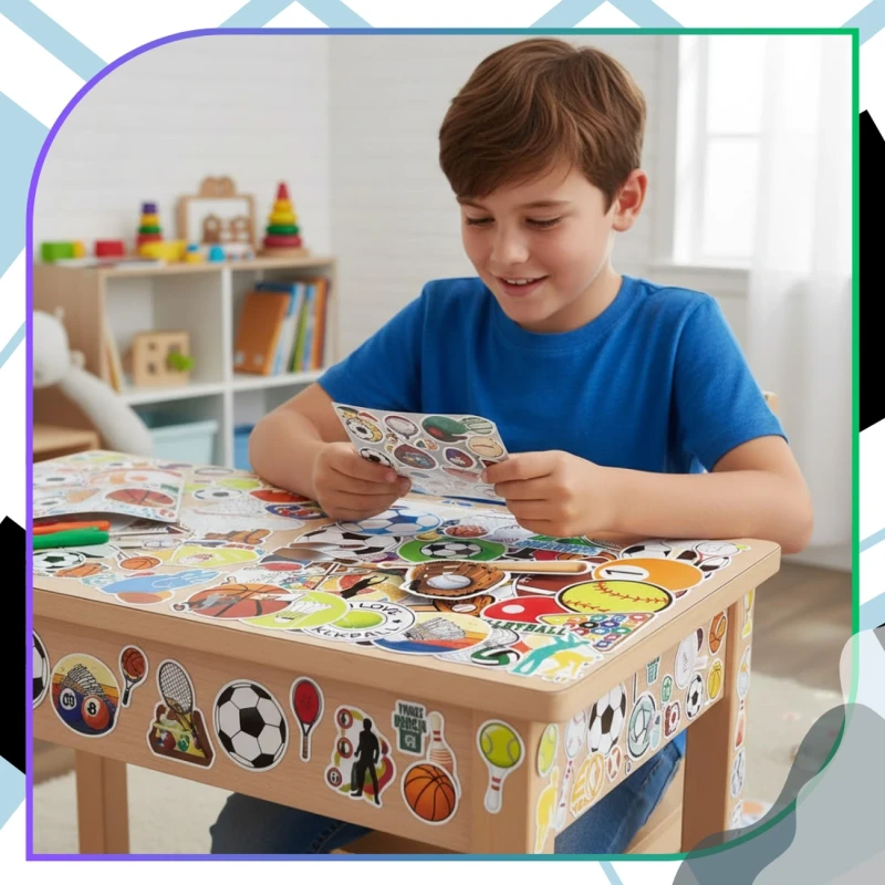 Naklejki sportowe zestaw 50szt kolorowe dla dzieci DIY dekoracja 7.webp