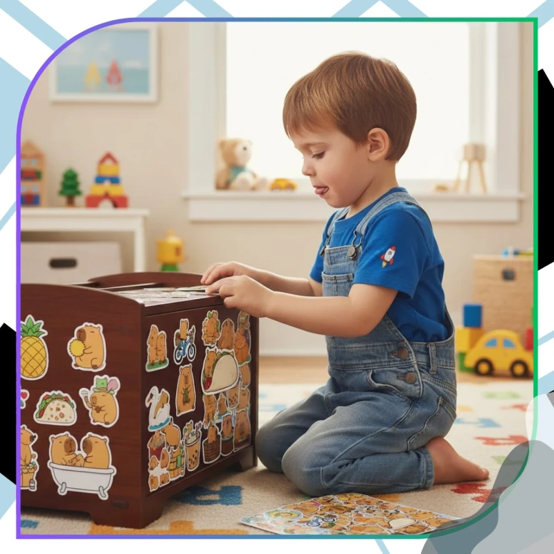 Naklejki z kapibarami zestaw 50szt kolorowe dla dzieci DIY dekoracja 7.webp