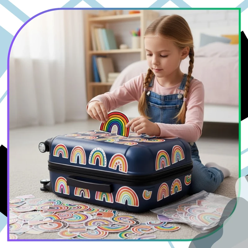 Naklejki tęczowe zestaw 50szt kolorowe dla dzieci DIY dekoracja 7.webp