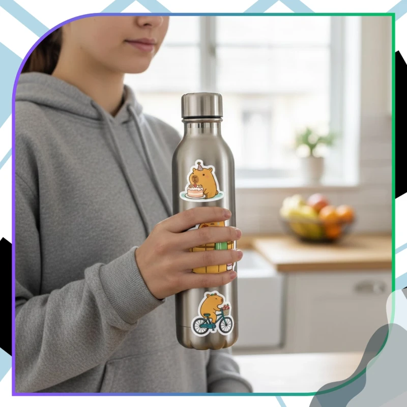 Naklejki kapibara zestaw 50szt kolorowe dla dzieci DIY dekoracja 9.webp