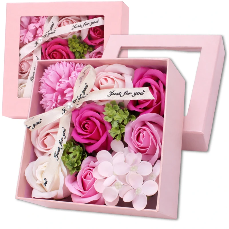Flower Box zestaw róże zapachowe kwiaty mydlane na prezent 2.webp