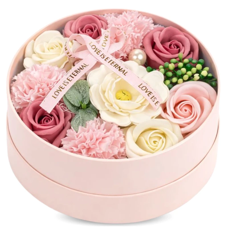 Flower Box bukiet zapachowych kwiatów mydlanych zestaw prezent 1.webp