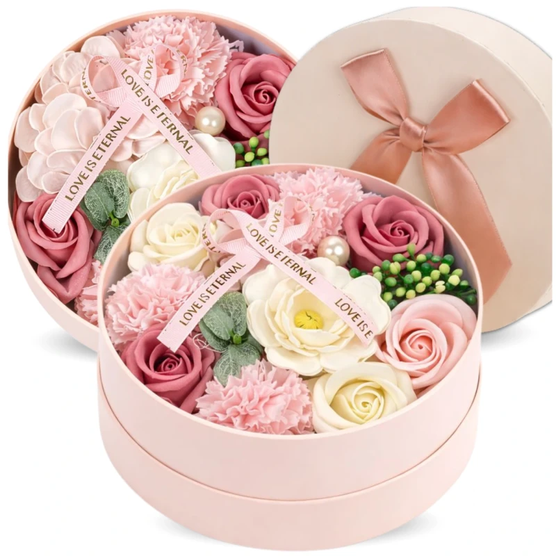 Flower Box bukiet zapachowych kwiatów mydlanych zestaw prezent 2.webp