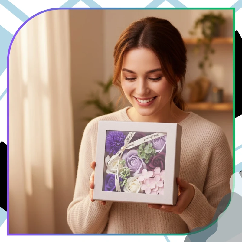 Flower Box mydlane kwiaty róże zapachowe zestaw prezent 6.webp