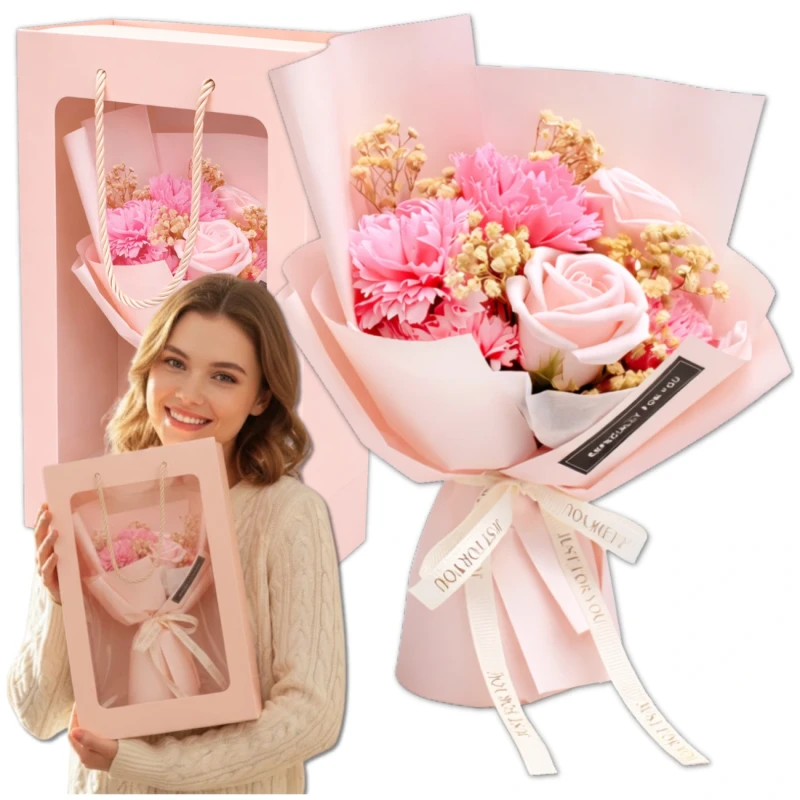 Flower Box mydlane różowe róże kwiaty zapachowe zestaw prezent 3.webp