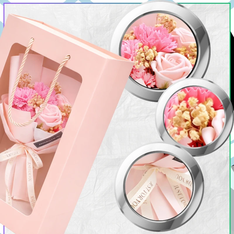 Flower Box mydlane różowe róże kwiaty zapachowe zestaw prezent 4.webp