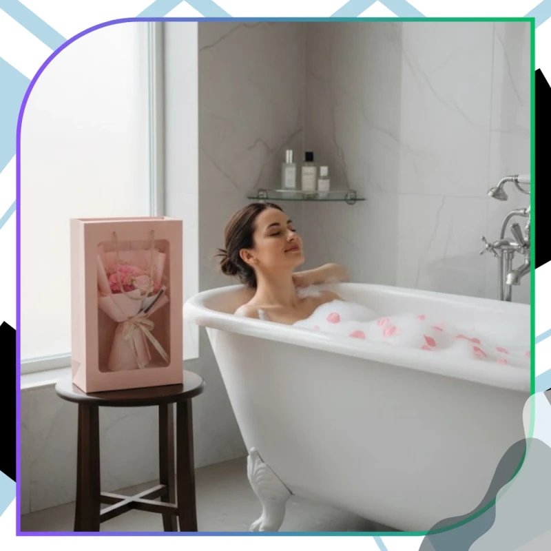 Flower Box mydlane różowe róże kwiaty zapachowe zestaw prezent 7.webp