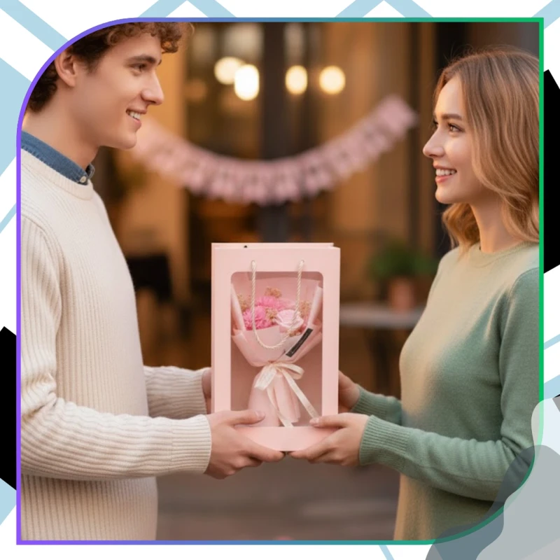 Flower Box mydlane różowe róże kwiaty zapachowe zestaw prezent 8.webp