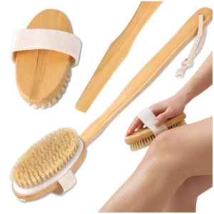 Szczotka do mycia ciała pleców masażer peeling długa rączka 2w1