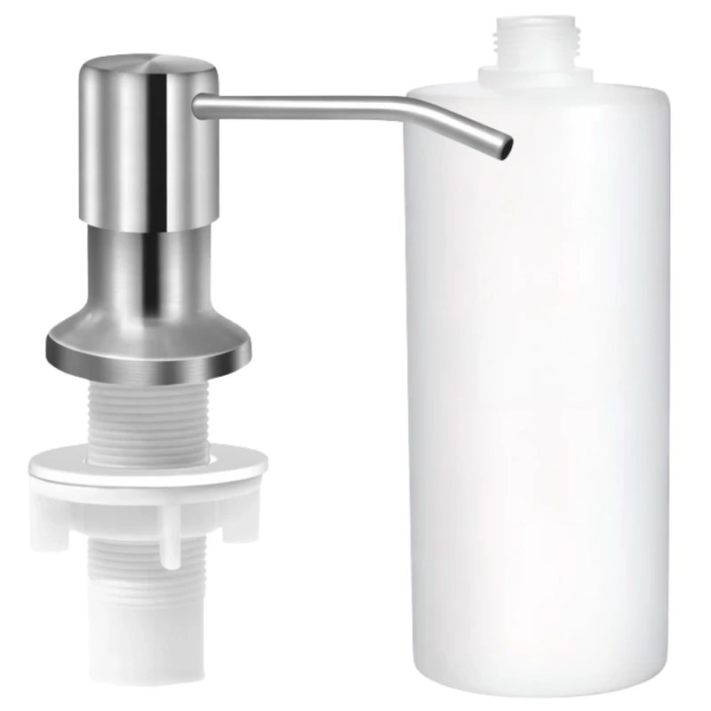 Dozownik płynu do naczyń mydła stal nierdzewna do zlewu 500ml srebrny 1.webp