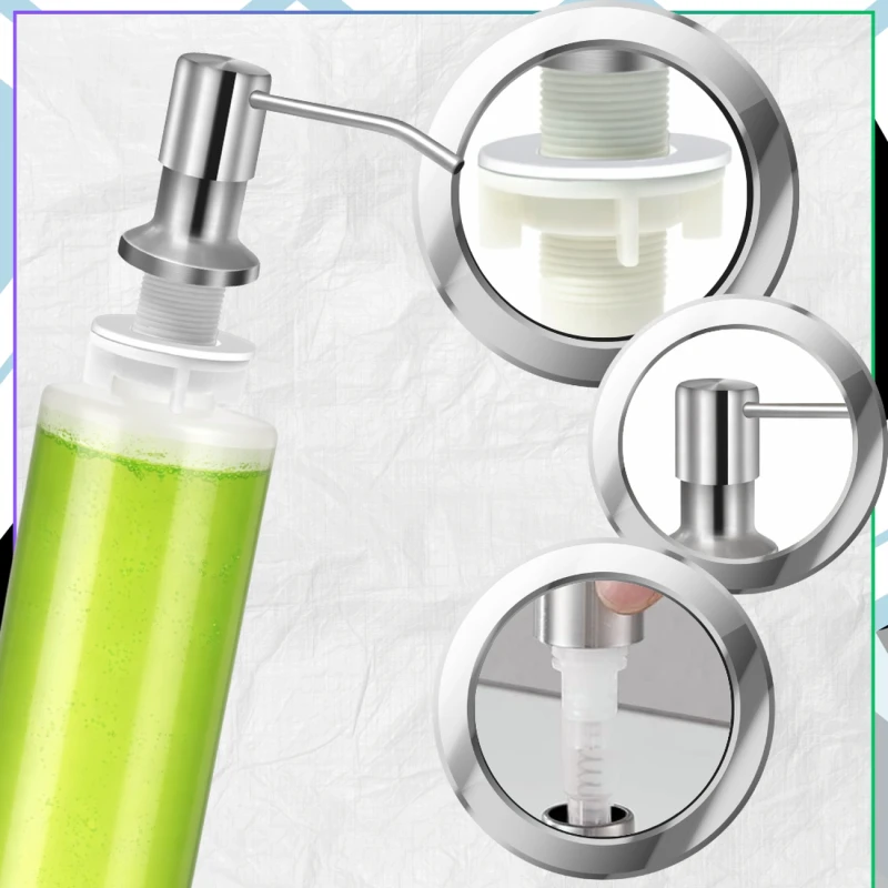 Dozownik płynu do naczyń mydła stal nierdzewna do zlewu 500ml srebrny 5.webp