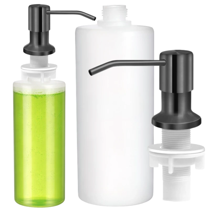Dozownik płynu do naczyń mydła stal nierdzewna do zlewu 500ml czarny 3.webp