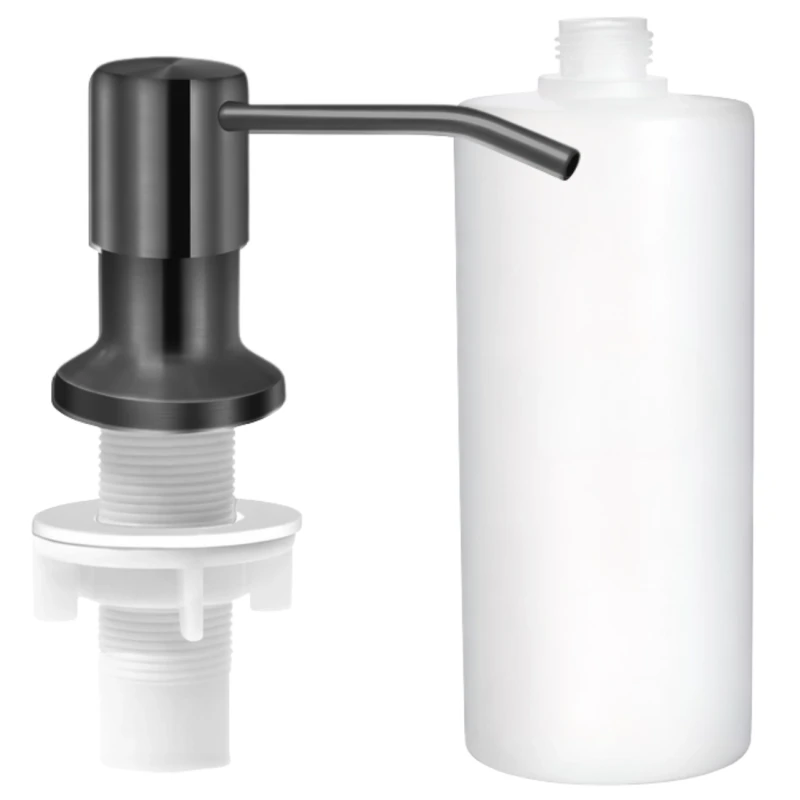 Dozownik płynu do naczyń mydła stal nierdzewna do zlewu 500ml czarny 1.webp