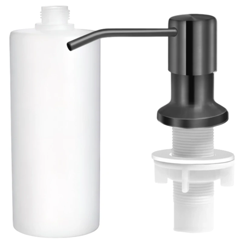 Dozownik płynu do naczyń mydła stal nierdzewna do zlewu 500ml czarny 5.webp