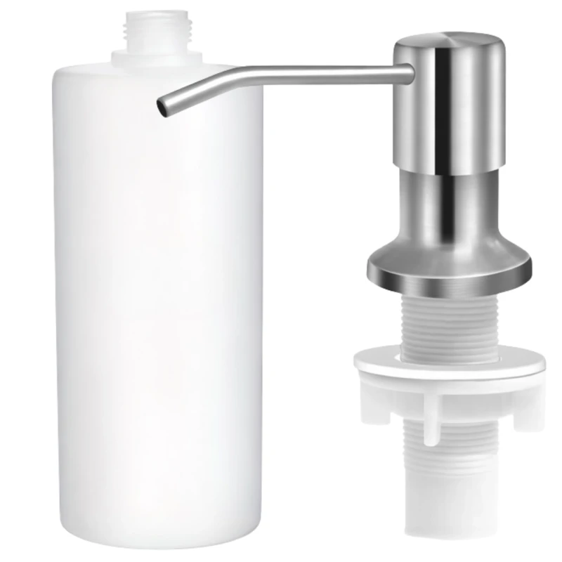 Dozownik płynu do naczyń mydła stal nierdzewna do zlewu 350ml srebrny 1.webp