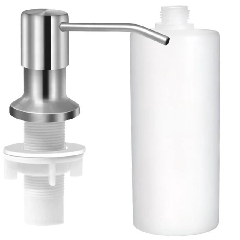 Dozownik płynu do naczyń mydła stal nierdzewna do zlewu 350ml srebrny 5.webp