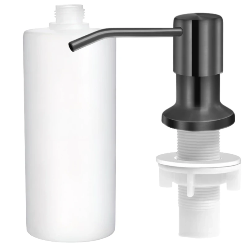 Dozownik płynu do naczyń mydła stal nierdzewna do zlewu 350ml czarny 1.webp