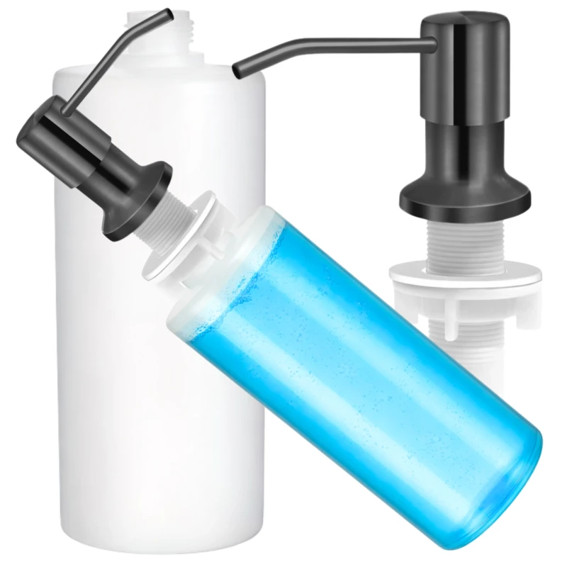 Dozownik płynu do naczyń mydła stal nierdzewna do zlewu 350ml czarny 2.webp