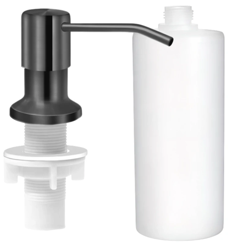 Dozownik płynu do naczyń mydła stal nierdzewna do zlewu 350ml czarny 5.webp
