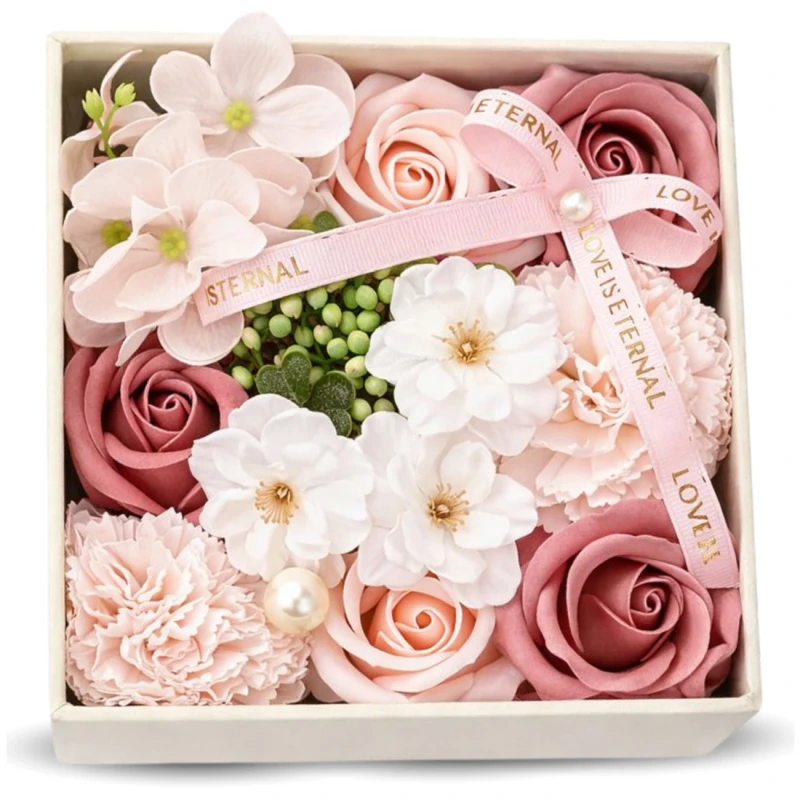Flower Box róże zapachowe kwiaty mydlane dekoracyjne zestaw na prezent 1.webp