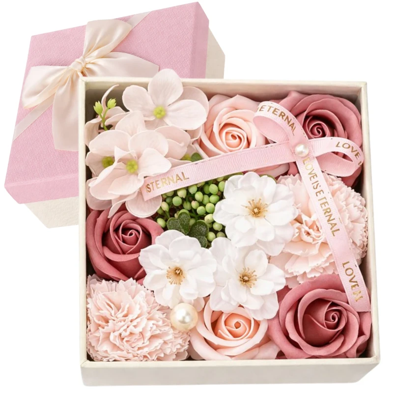 Flower Box róże zapachowe kwiaty mydlane dekoracyjne zestaw na prezent 2.webp