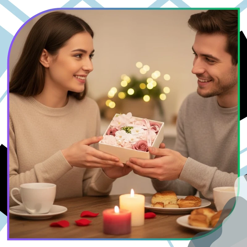 Flower Box róże zapachowe kwiaty mydlane dekoracyjne zestaw na prezent 7.webp