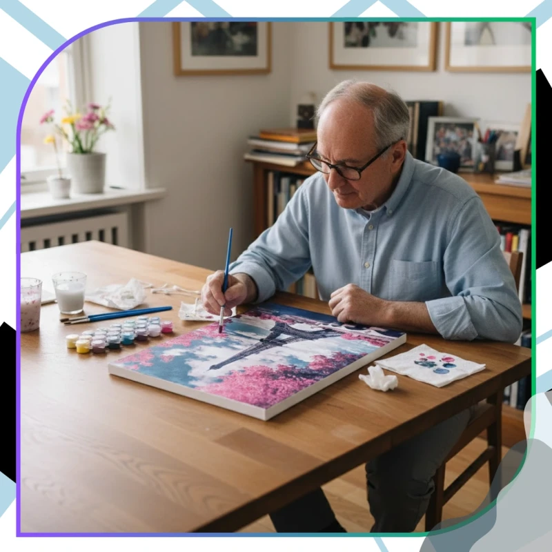 Zestaw do malowania po numerach 40 x 50cm obraz na płótnie Wieża Eiffla 14.webp