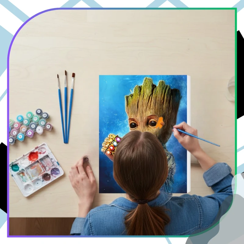 Malowanie po numerach z ramą 40 x 50cm obraz na płótnie Kosmiczna Postać 11.webp