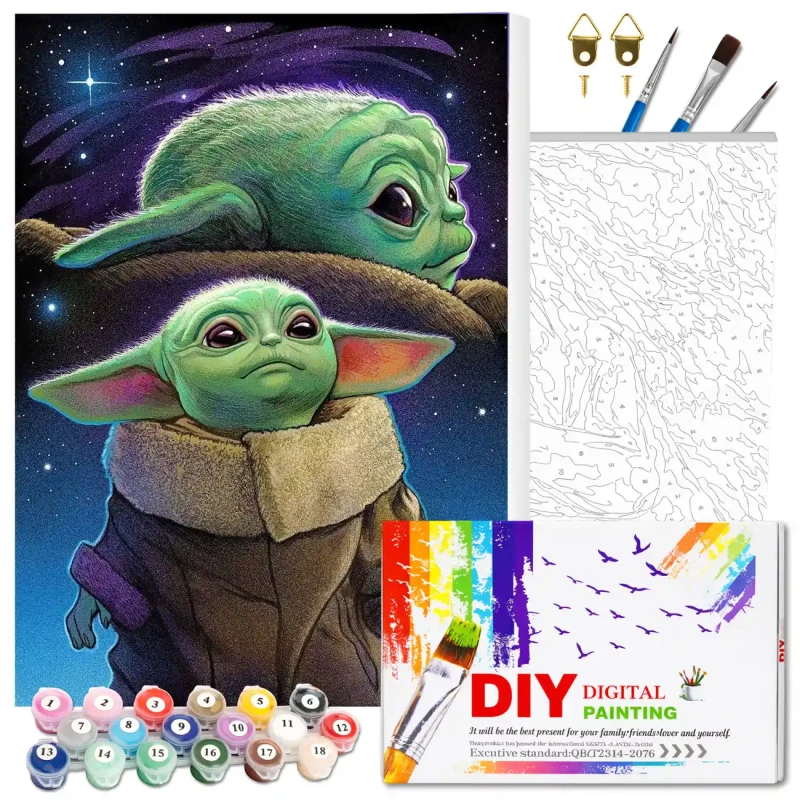 Malowanie po numerach z ramą 40 x 50cm obraz na płótnie Kosmiczne Dziecko 3.webp