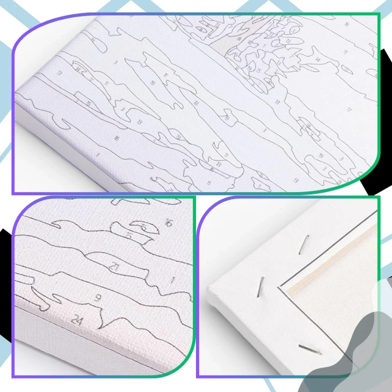 Malowanie po numerach z ramą 40 x 50cm obraz na płótnie Biały Koń w Kwiatach 8.webp