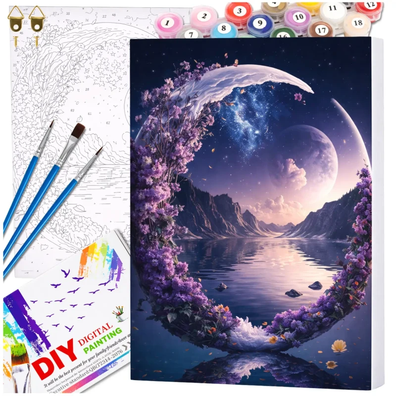 Malowanie po numerach z ramą 40 x 50cm obraz na płótnie Magiczny Księżyc 2.webp