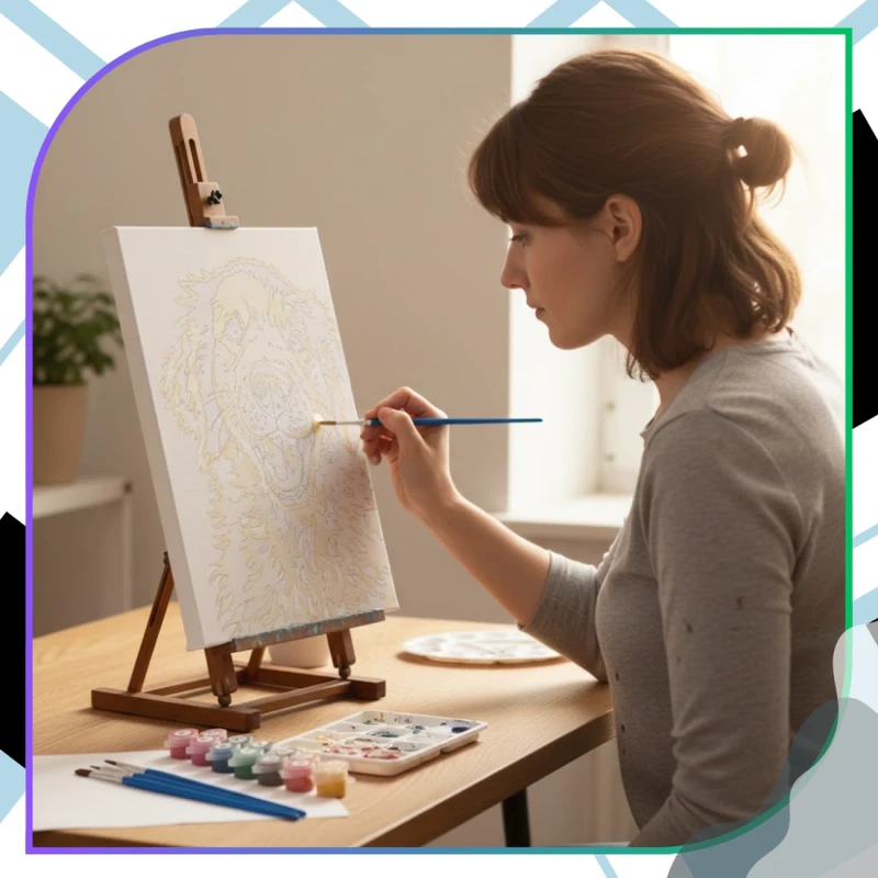 Malowanie po numerach z ramą 40 x 50cm obraz na płótnie Pies 6.webp