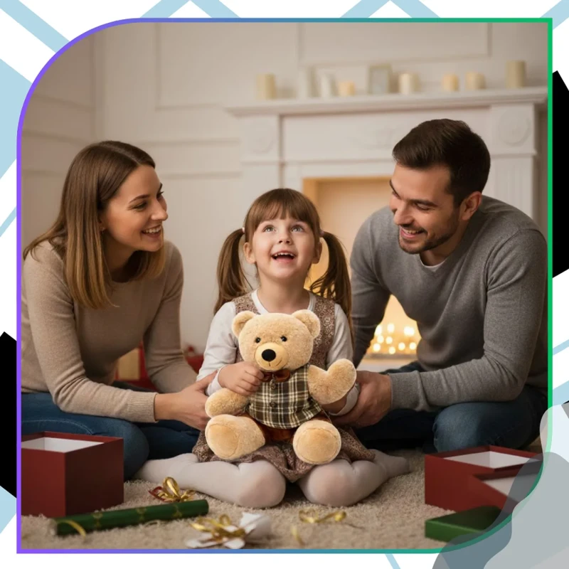 Miś pluszowy maskotka przytulanka prezent miś w ubranku kratka brązowa 30 cm4.webp