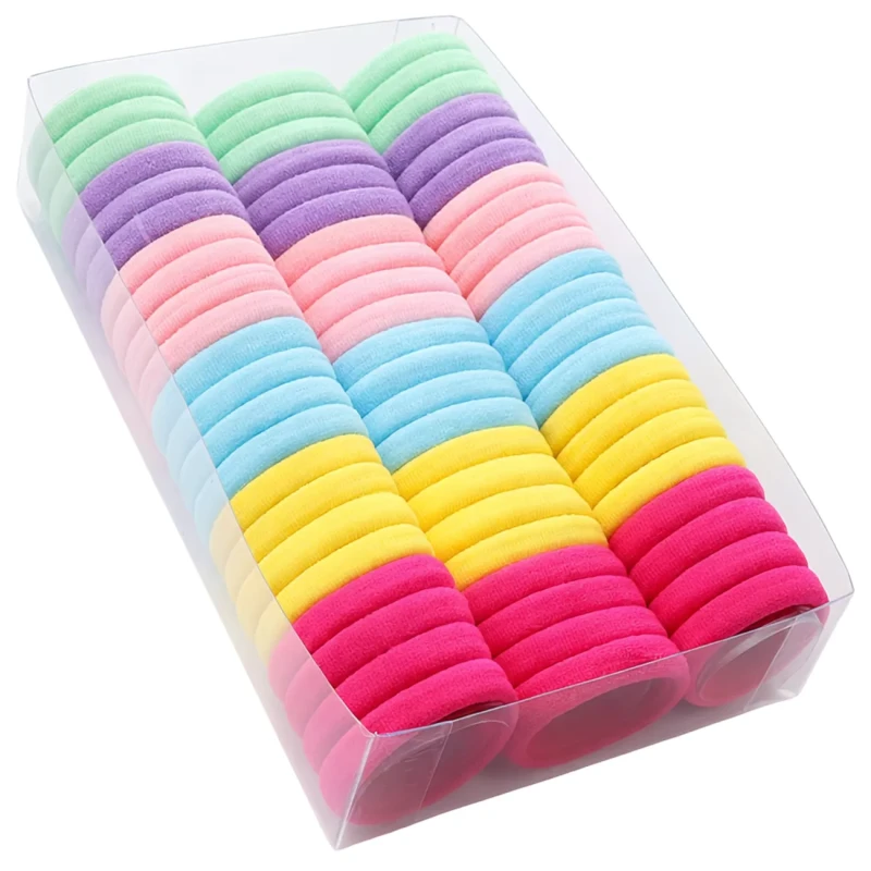 Zestaw gumek gumka frotka do włosów dla dziewczynek 66 sztuk kolorowe pastelowe4.webp