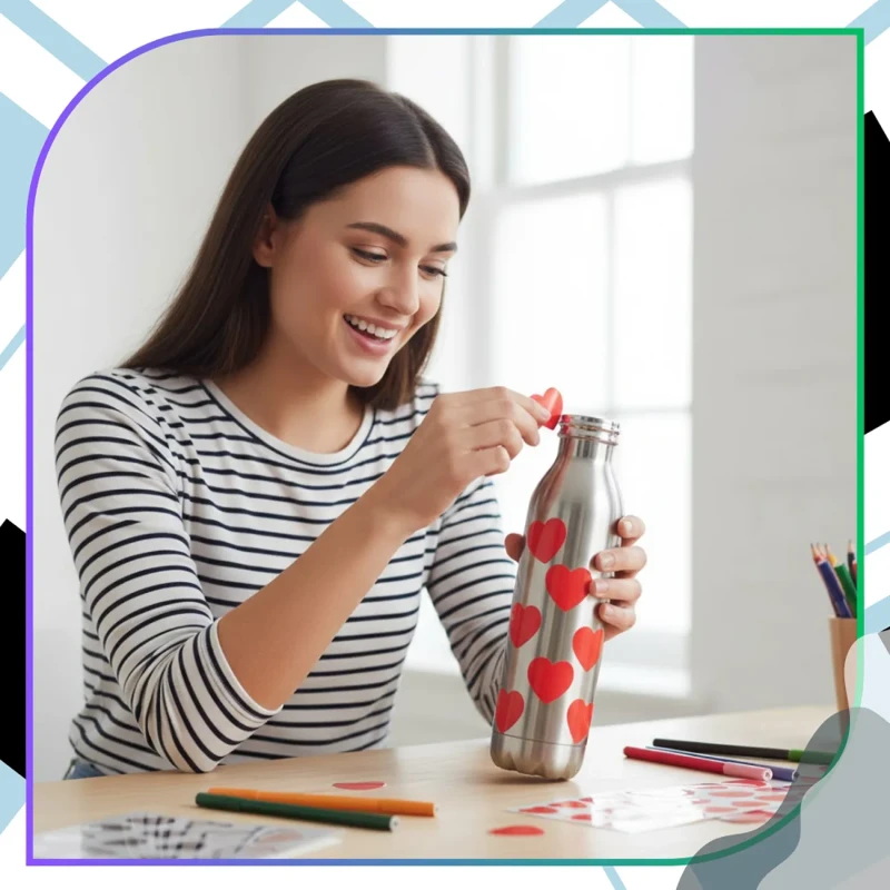 Naklejki czerwone serca serce na rolce 500 sztuk dekoracyjne scrapbooking DIY9.webp