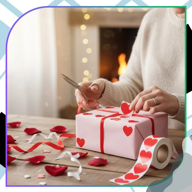 Naklejki czerwone serca serce na rolce 500 sztuk dekoracyjne scrapbooking DIY10.webp