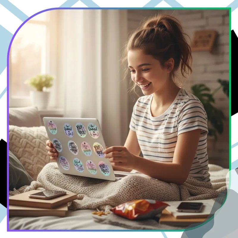 Naklejki 500 sztuk zestaw na rolce podziękowania motywacyjne okrągłe scrapbooking kolorowe9.webp